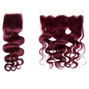 Body Wave #99J Virgin Human Hair 4x4 13x4 Transparent Lace Closure/Frontal